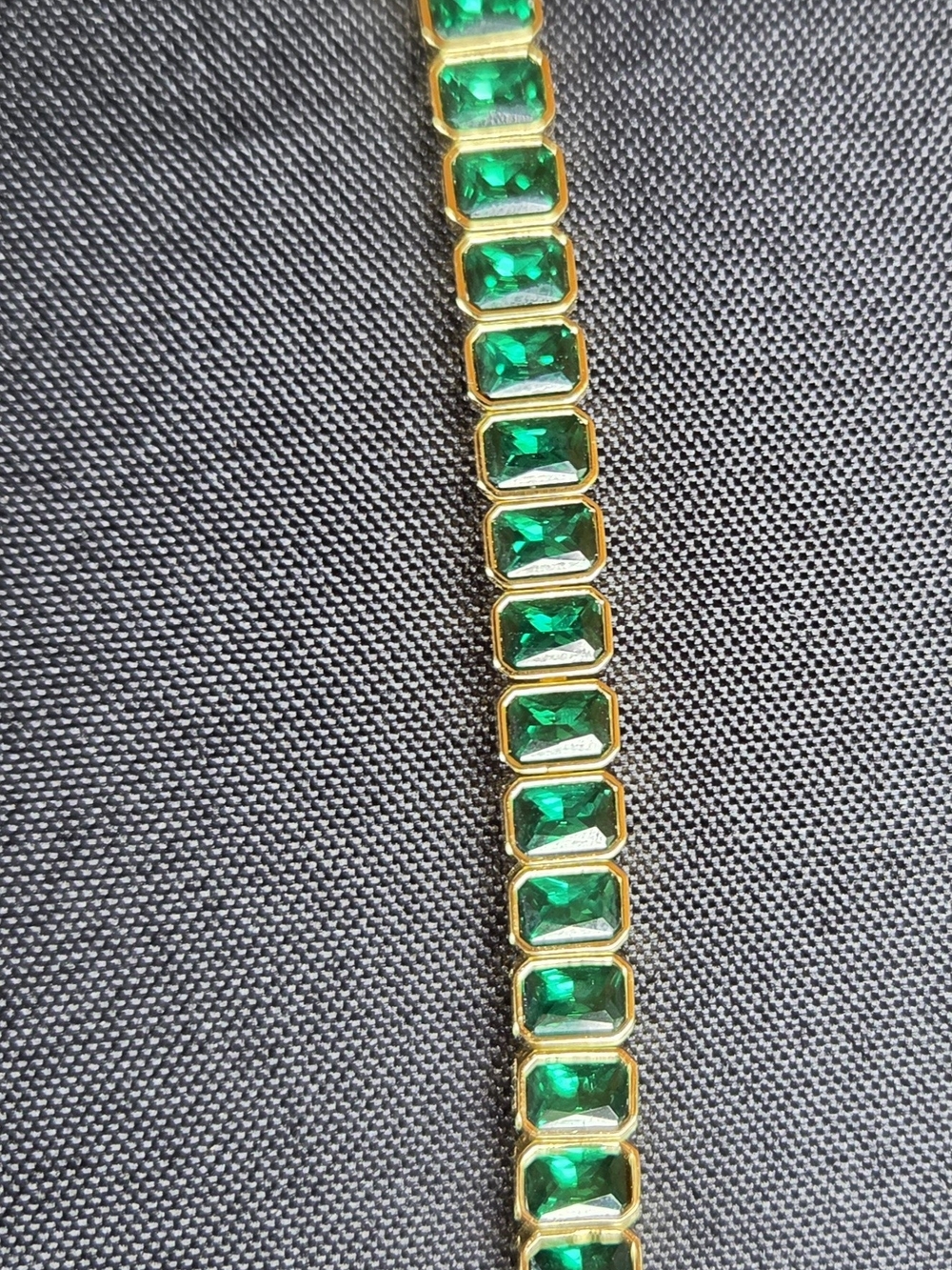 Park Lane Gold-Tone Bracelet with Emerald Green Stones